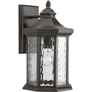 Progress Lighting Edition Collection 1-Light Water Glass Traditional Outdoor Large Wall Lantern Light Antique Bronze(Bronze)