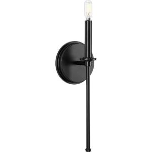Progress Lighting Elara Collection 5-3/4 in. 1-Light Vintage Brass Vanity Light Clear Glass(Black)