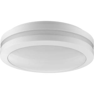 Progress Lighting Hard-Nox Collection 1-Light White Polycarbonate Shade Commercial Grade Outdoor Wall Or Ceiling Mounted Fixture
