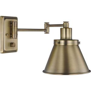 Progress Lighting Hinton Collection Vintage Brass Swing Arm Wall Light(Brass)