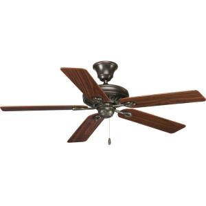 Progress Lighting P2521-80 Protruding Mount, 5 Classic Blades Ceiling fan, Forged Black(Bronze)