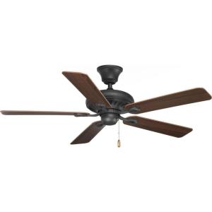 Progress Lighting P2521-80 Protruding Mount, 5 Classic Blades Ceiling fan, Forged Black(Forged Black)