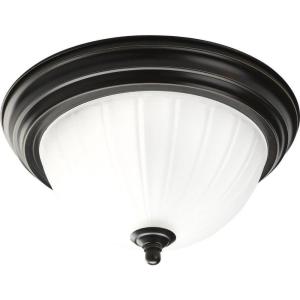 Progress Lighting P3816-09 1-Light Close-To-Ceiling with Etched Ribbed Glass, Brushed Nickel(Antique Bronze)