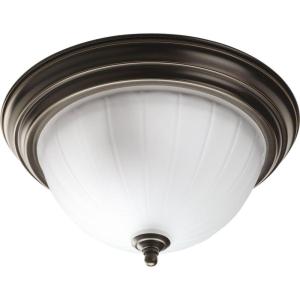 Progress Lighting P3817-09 2-Light Close-To-Ceiling with Etched Ribbed Glass, Brushed Nickel(Bronze)