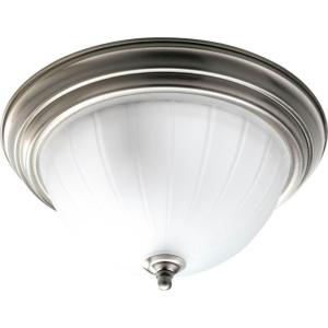 Progress Lighting P3817-09 2-Light Close-To-Ceiling with Etched Ribbed Glass, Brushed Nickel(Nickel)