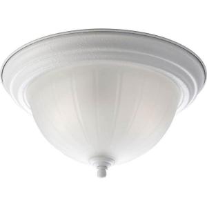 Progress Lighting P3817-09 2-Light Close-To-Ceiling with Etched Ribbed Glass, Brushed Nickel(White)