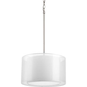 Progress Lighting P5036-09 Cuddle 1-Lt. Mylar Drum Pendant with White mylar shade