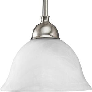 Progress Lighting P5068-09 1-Light Ceiling/Stem Mount Pendant Fixture 100 Watt 120 Volt 7-3/4 Inch Brushed Nickel Avalon