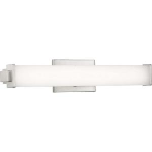 Progress Lighting Phase 2.1 LED Collection 24″ White Shade Modern Bath Vanity Light Brushed Nickel
