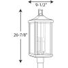 Gibbes Street Collection 3-Light Clear Beveled Glass New Traditional Outdoor Post Lantern Light Antique Bronze
