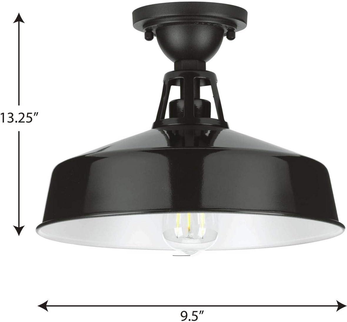 image:imageProgress Lighting Cedar Springs Collection 1Light Farmhouse Outdoor SemiFlush Mount Light NavyBlack