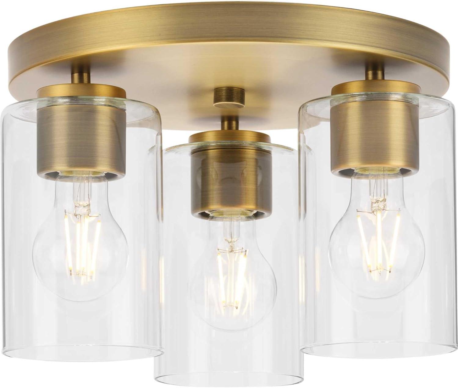 image:imageProgress Lighting Cofield 3 Light Flush Mount in Contemporary Style775 Inches Tall and 12 Inches WideVintage Brass FinishPolished Chrome