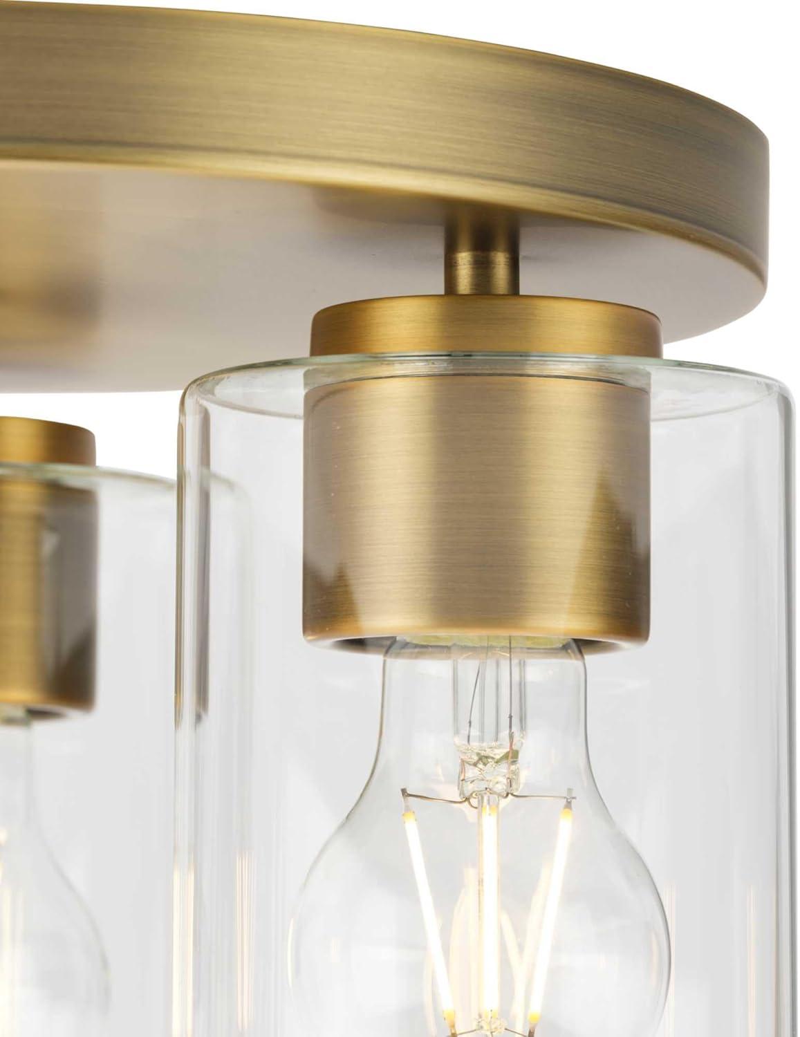 image:imageProgress Lighting Cofield 3 Light Flush Mount in Contemporary Style775 Inches Tall and 12 Inches WideVintage Brass FinishPolished Chrome