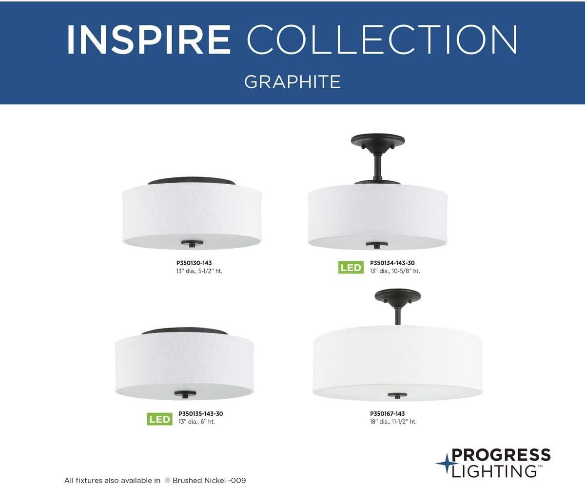 image:imageProgress Lighting Inspire LED Collection OneLight LED Flush Mount Graphite 600x1300x1300