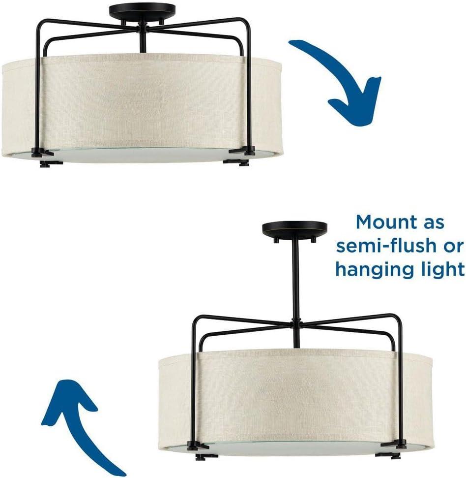 image:imageProgress Lighting Kempsey Collection ThreeLight SemiFlush Convertible Antique Bronze 11 x 2134Antique Bronze