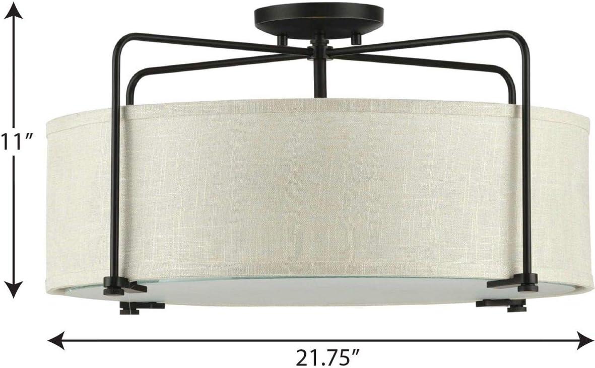 image:imageProgress Lighting Kempsey Collection ThreeLight SemiFlush Convertible Antique Bronze 11 x 2134Antique Bronze