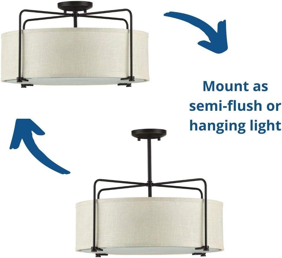 image:imageProgress Lighting Kempsey Collection ThreeLight SemiFlush Convertible Antique Bronze 11 x 2134Antique Bronze