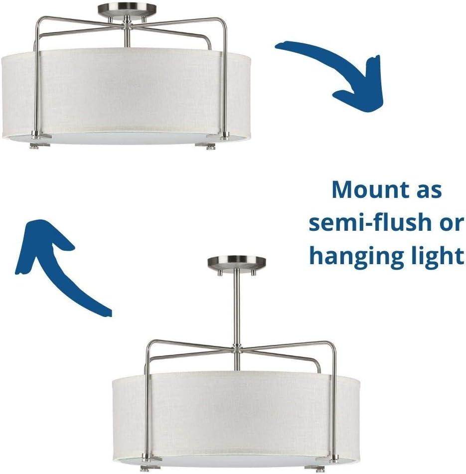 image:imageProgress Lighting Kempsey Collection ThreeLight SemiFlush Convertible Antique Bronze 11 x 2134Brushed Nickel