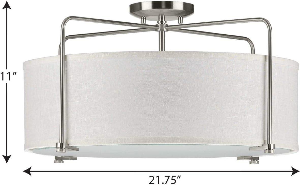 image:imageProgress Lighting Kempsey Collection ThreeLight SemiFlush Convertible Antique Bronze 11 x 2134Brushed Nickel