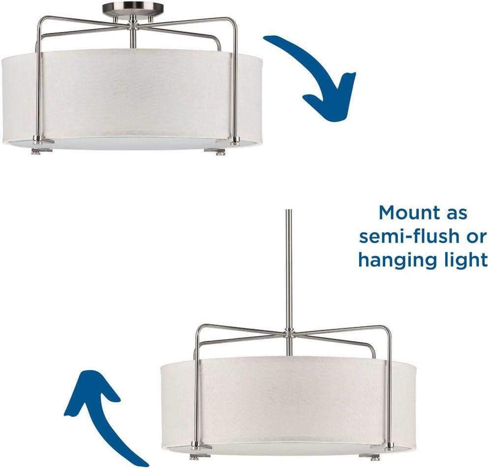 image:imageProgress Lighting Kempsey Collection ThreeLight SemiFlush Convertible Antique Bronze 11 x 2134Brushed Nickel