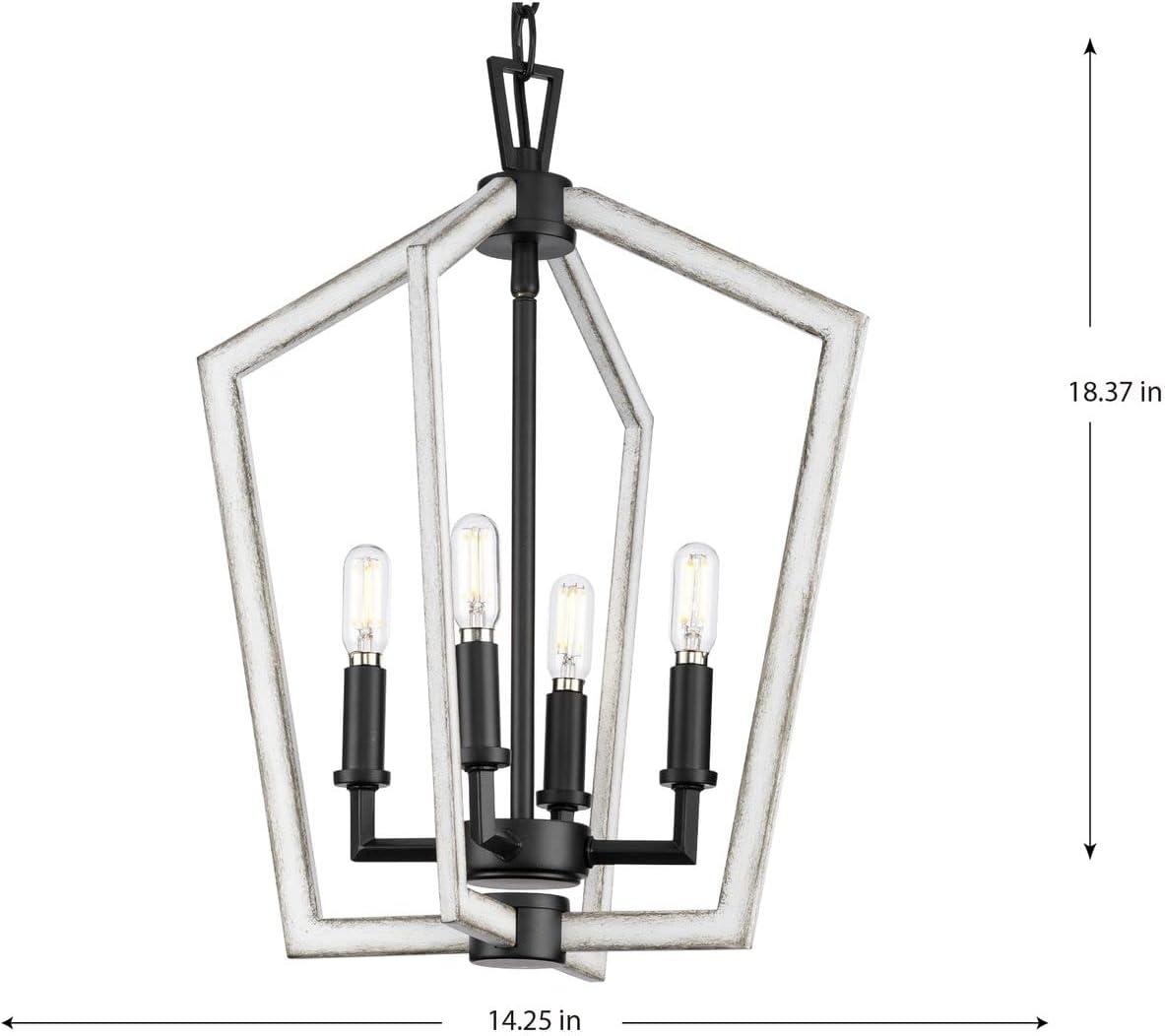 image:imageProgress Lighting P50037731M Galloway Collection 4Light Modern Farmhouse Chandelier with Matte Black with Distressed White Accents