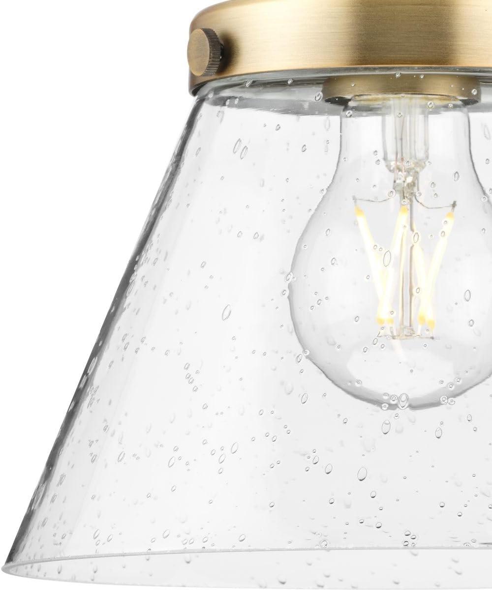 image:imageProgress Lighting P500382163 Hinton Collection 8 in OneLight Brushed Nickel Pendant with Clear Seeded Glass Shade