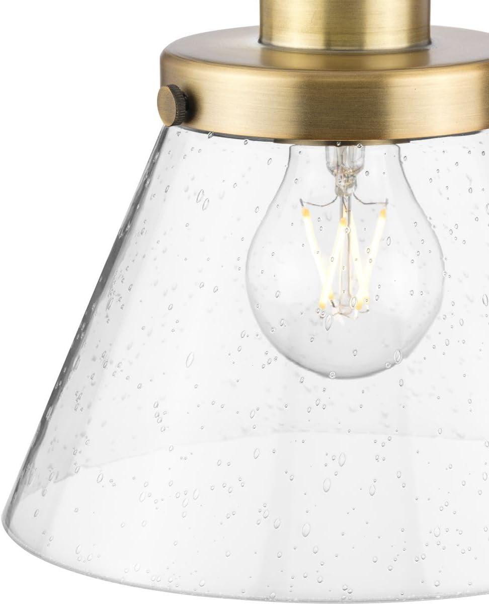 image:imageProgress Lighting P500382163 Hinton Collection 8 in OneLight Brushed Nickel Pendant with Clear Seeded Glass Shade