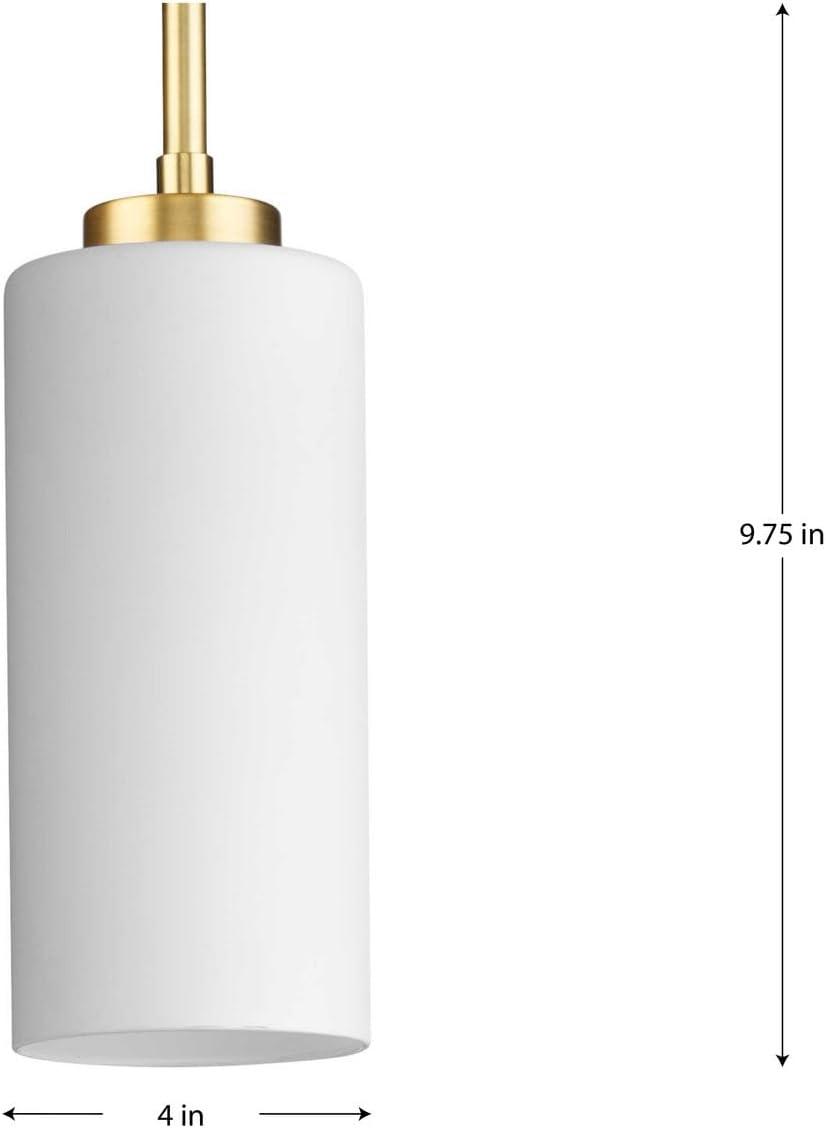 image:imageProgress Lighting P500404163 Cofield Collection 4 in OneLight Vintage Brass Transitional Pendant with Etched White Glass ShadeBronze