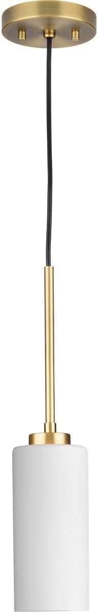 image:imageProgress Lighting P500404163 Cofield Collection 4 in OneLight Vintage Brass Transitional Pendant with Etched White Glass ShadeBronze