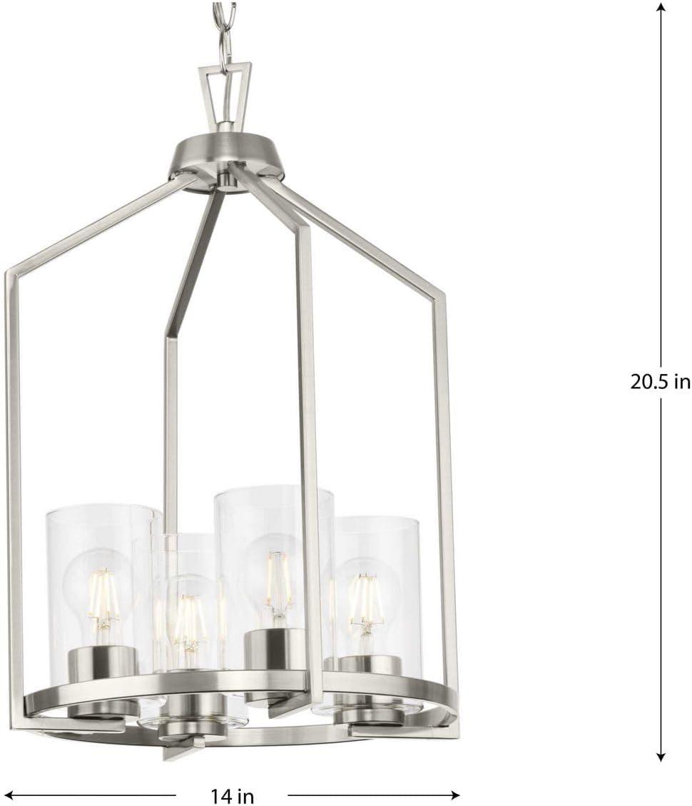 image:imageProgress Lighting P50041031M Goodwin 14 in FourLight Brushed Nickel Modern Farmhouse Hall amp Foyer Light with Clear Glass Shade