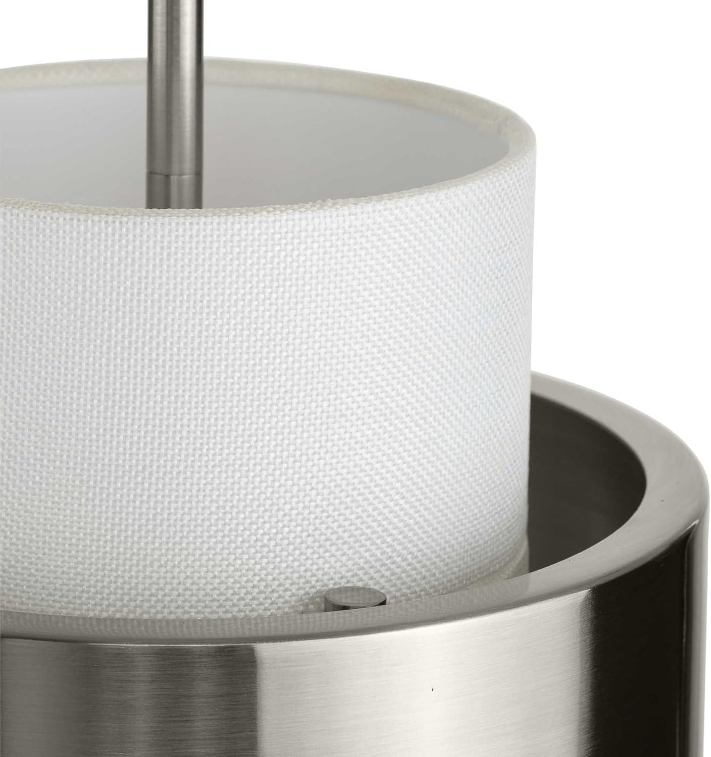 image:imageSilva Collection OneLight Brushed Bronze White Linen Shade Pendant P500398109Brushed Bronze