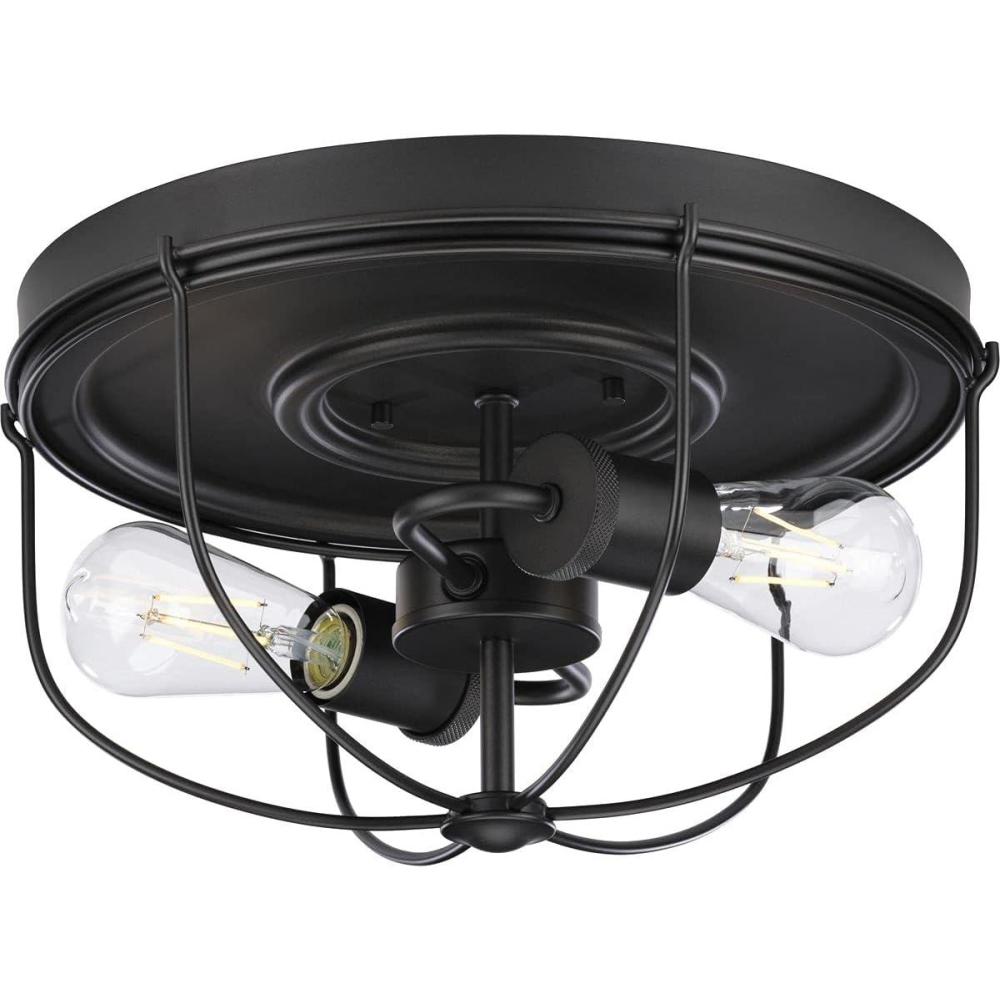 image:imageMedal Collection 2Light Graphite Industrial Flush Mount Ceiling Light