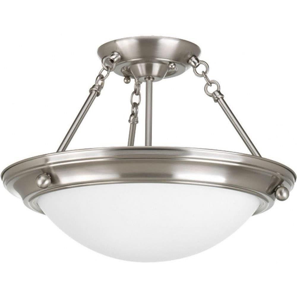 image:imageProgress Lighting 2Light 1514 ClosetoCeiling Light Eclipse Collection Indoor P356709 Brushed Nickel