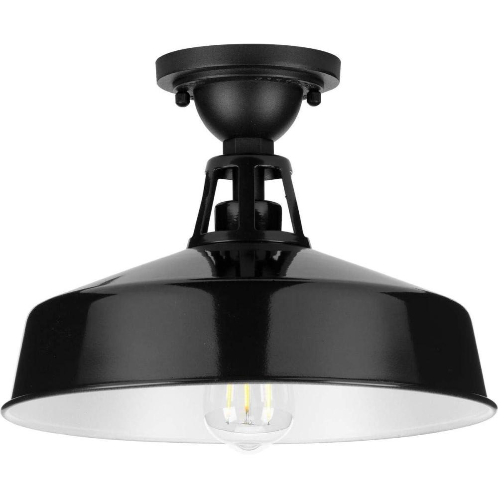image:imageProgress Lighting Cedar Springs Collection 1Light Farmhouse Outdoor SemiFlush Mount Light NavyBlack