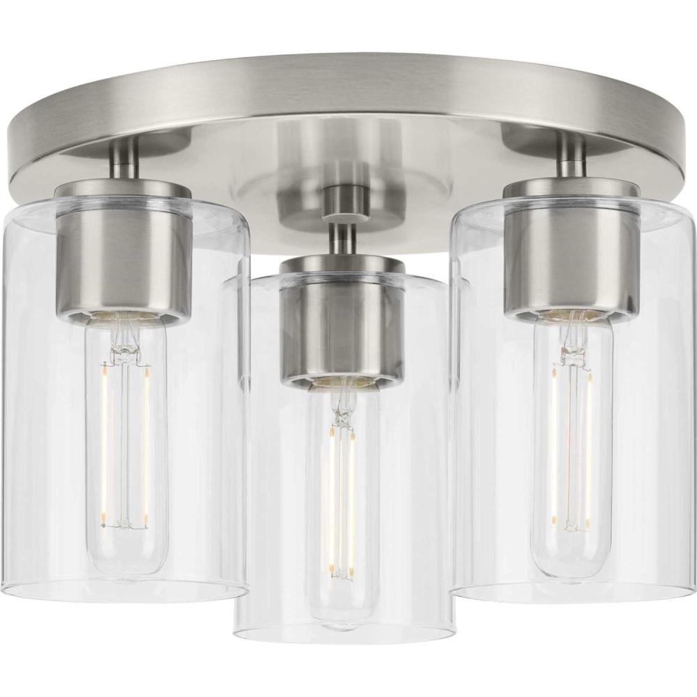image:imageProgress Lighting Cofield 3 Light Flush Mount in Contemporary Style775 Inches Tall and 12 Inches WideBrushed Nickel FinishNickel