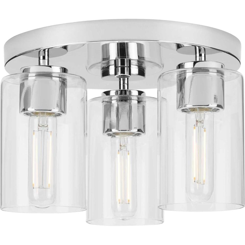 image:imageProgress Lighting Cofield 3 Light Flush Mount in Contemporary Style775 Inches Tall and 12 Inches WideVintage Brass FinishPolished Chrome