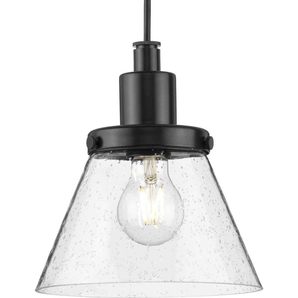 image:imageProgress Lighting Hinton 1 Light Pendant in Farmhouse Style862 Inches Tall and 8 Inches WideMatte Black Finish Traditional InstalMatte Black