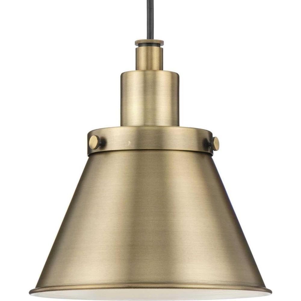 image:imageProgress Lighting Hinton Collection OneLight Vintage Brass Modern Farmhouse Pendant P500383163