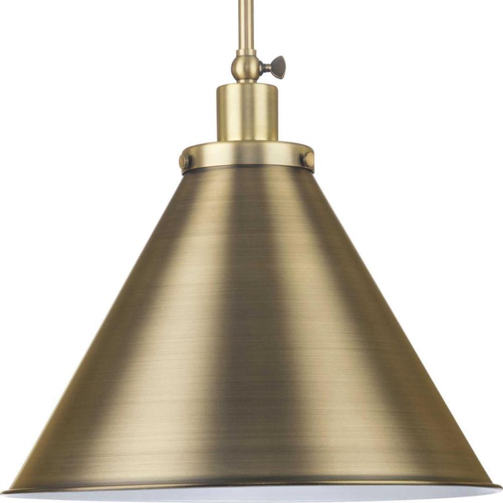 image:imageProgress Lighting Hinton Collection OneLight Vintage Brass Modern Farmhouse Pendant P500385163