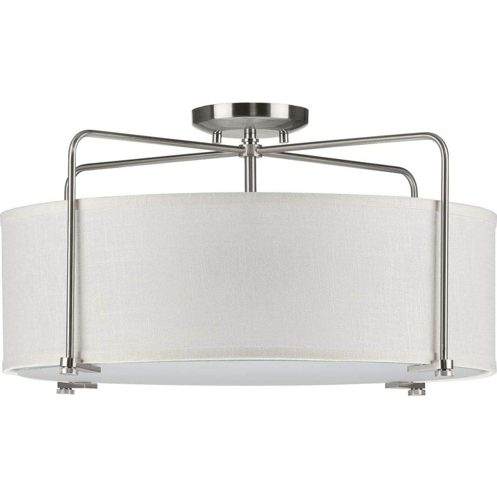 image:imageProgress Lighting Kempsey Collection ThreeLight SemiFlush Convertible Antique Bronze 11 x 2134Brushed Nickel