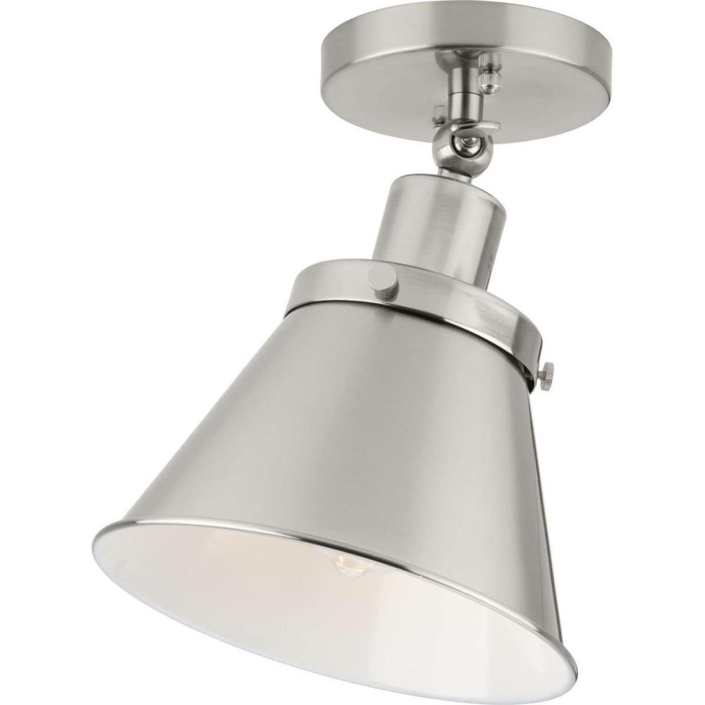 image:imageProgress Lighting P350199009 Transitional One Light Flush Mount from Hinton Collection in Pewter Nickel Silver FinishBrushed Nickel