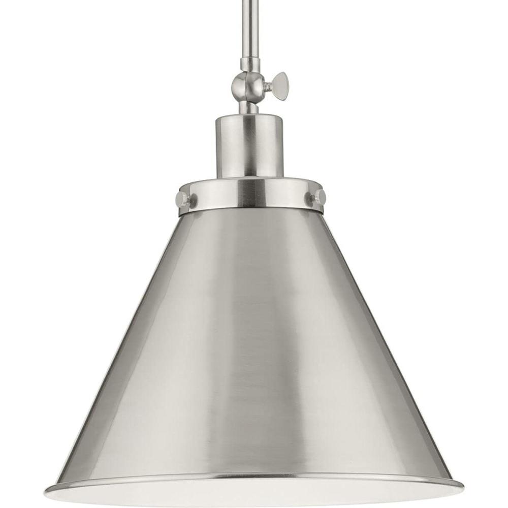 image:imageProgress Lighting P500325104 Transitional One Light Pendant from Hinton Collection in Polished Nickel FinishBrushed Nickel