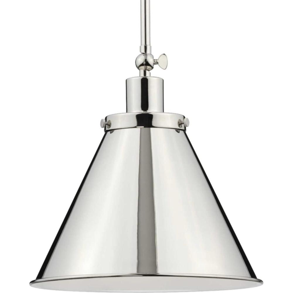 image:imageProgress Lighting P500325104 Transitional One Light Pendant from Hinton Collection in Polished Nickel FinishPolished Nickel