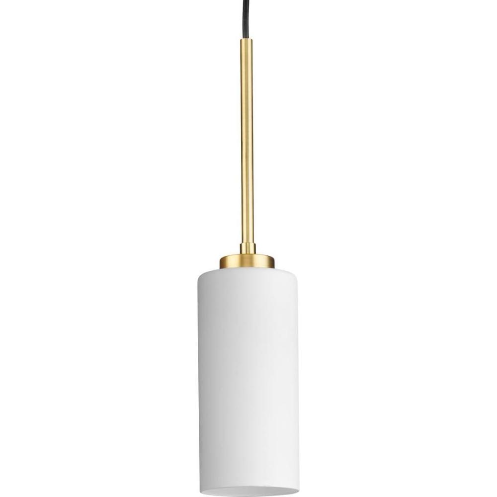 image:imageProgress Lighting P500404163 Cofield Collection 4 in OneLight Vintage Brass Transitional Pendant with Etched White Glass ShadeBronze