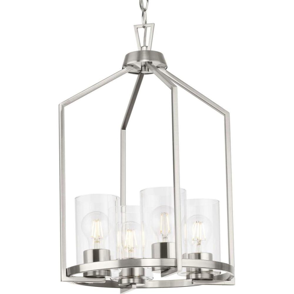image:imageProgress Lighting P50041031M Goodwin 14 in FourLight Brushed Nickel Modern Farmhouse Hall amp Foyer Light with Clear Glass Shade