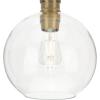 Hansford Collection 1-Light Clear Glass Farmhouse Flush Mount Light Vintage Brass(Brass)