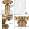 Hansford Collection 1-Light Clear Glass Farmhouse Flush Mount Light Vintage Brass(Brass)