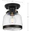 Judson Collection 1-Light 8 in. Antique Bronze Semi-Flush Light