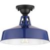 Progress Lighting Cedar Springs Collection 1-Light Farmhouse Outdoor Semi-Flush Mount Light Navy(Blue)