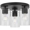 Progress Lighting Cofield – 3 Light Flush Mount in Contemporary Style-7.75 Inches Tall and 12 Inches Wide-Vintage Brass Finish(Polished Chrome)
